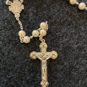 Rosary: Imitation Mother of Pearl - White