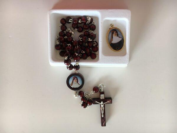 Mary MacKillop Wooden Rosary Beads - Boxed with Medal