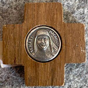 Mary MacKillop Medal in Wooden Cross