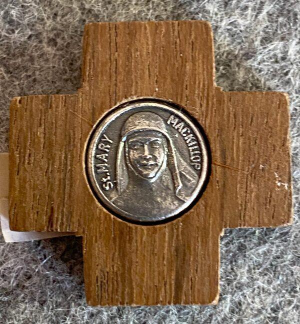 Mary MacKillop Medal in Wooden Cross