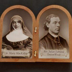 Plaque: Mary MacKillop and Julian T Woods