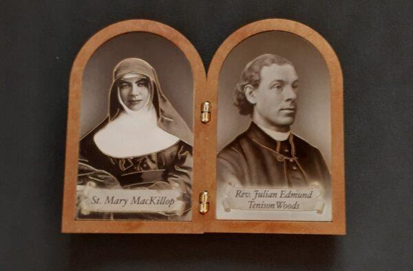 Plaque: Mary MacKillop and Julian T Woods