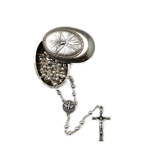 Confirmation Rosary in Metal Box